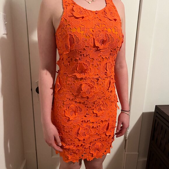Super fun orange appliqué summer dress - Picture 1 of 13